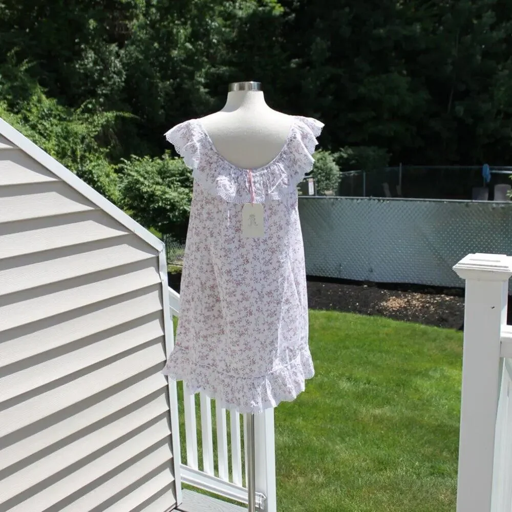 Rachel Ashwell Women's Ditsy Floral Cotton Sweet Babydoll Nightgown Size Medium - Picture 14 of 14